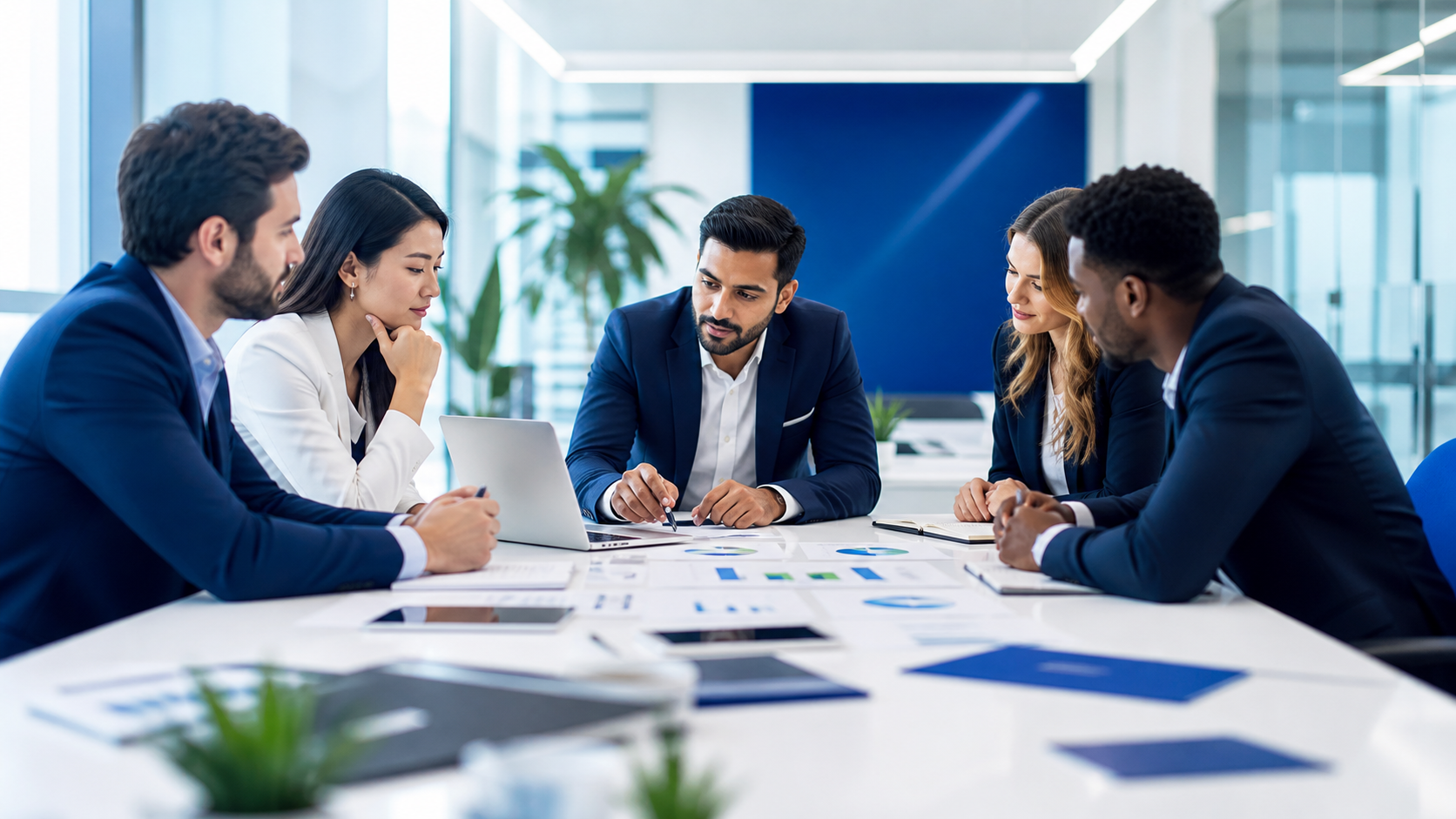 Business documents and consulting photo representing website information review